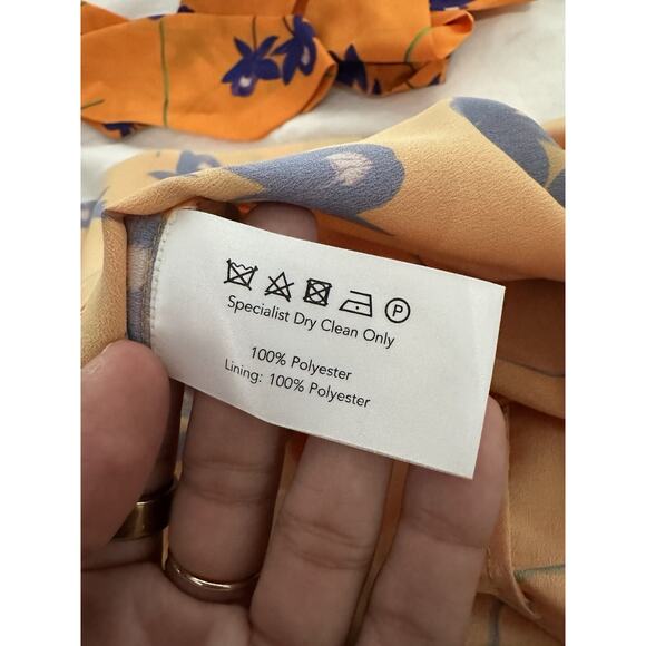 BORGO DE NOR Orange Isadora Ruffled Dress UK Size 12 US 8 - Picture 12 of 13